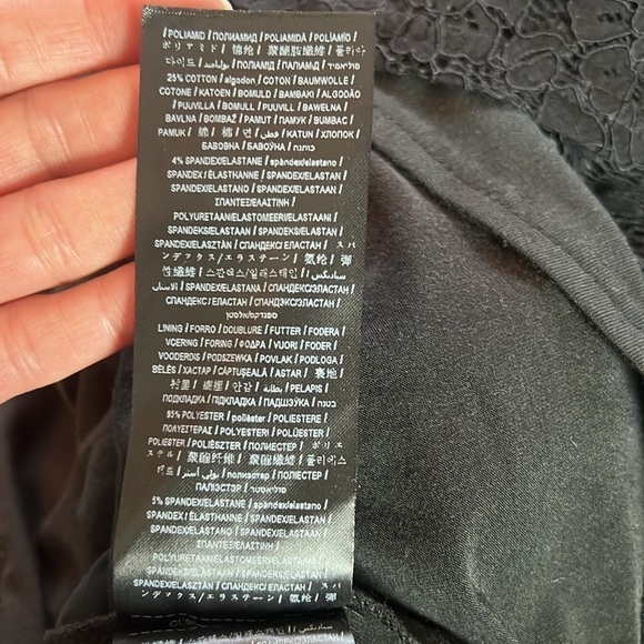 Guess Women’s Black Mock Neckline Long Sleeve Textured Lace Dress Size XS - Picture 13 of 16